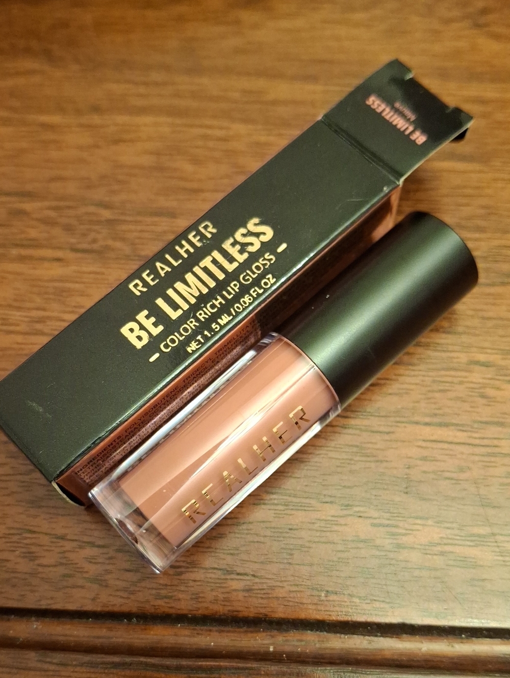 RealHer Be Limitless Mauve Color Rich Lip Gloss 1.5ml New